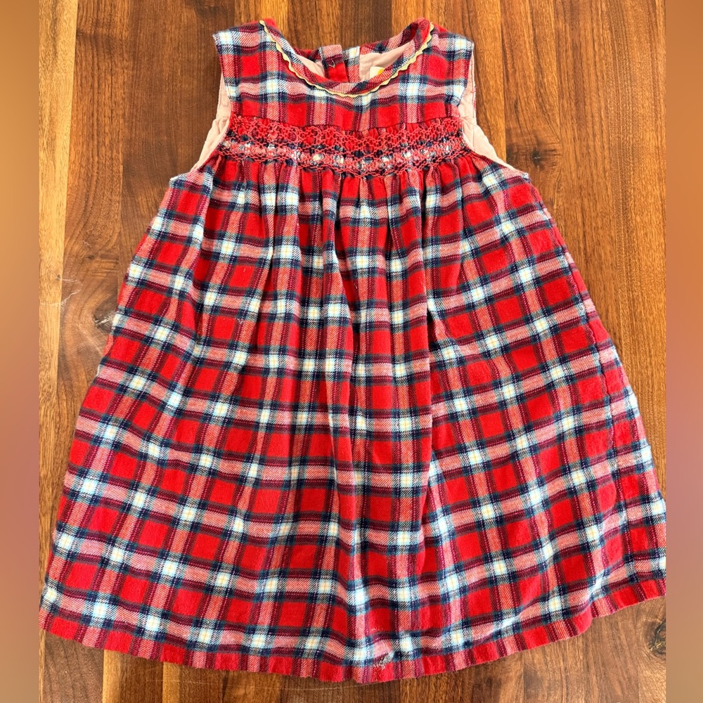 Baby Boden Red and Blue Plaid Dress